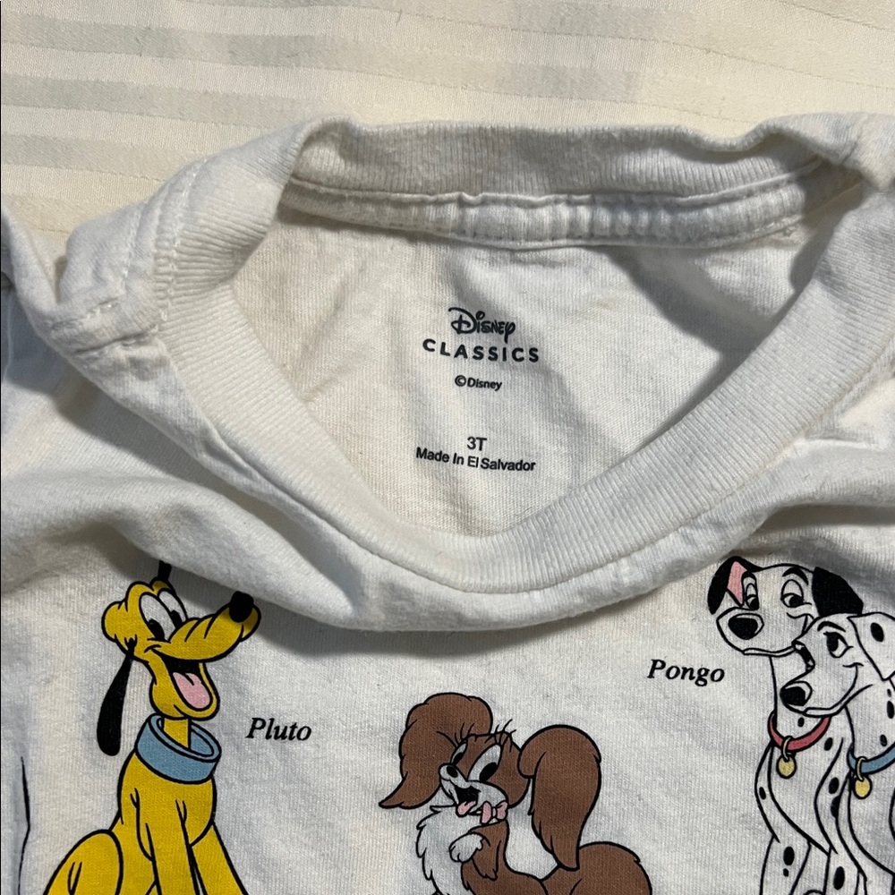 Disney White Tee with Cartoon Dogs - Picture 2 of 2